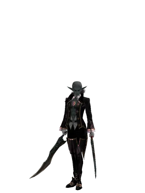 Sword of Limit*Samurai Long Sword on a male Dark Elf, front view