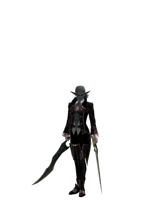 Sword of Limit*Sword of Delusion on a male Dark Elf, front view