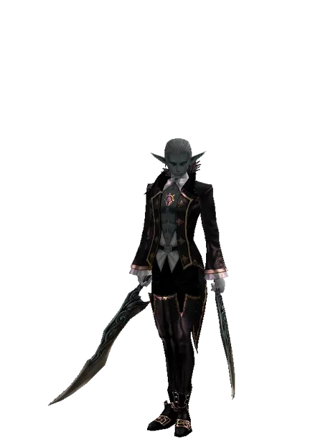 Sword of Limit*Sword of Limit on a male Dark Elf, front view