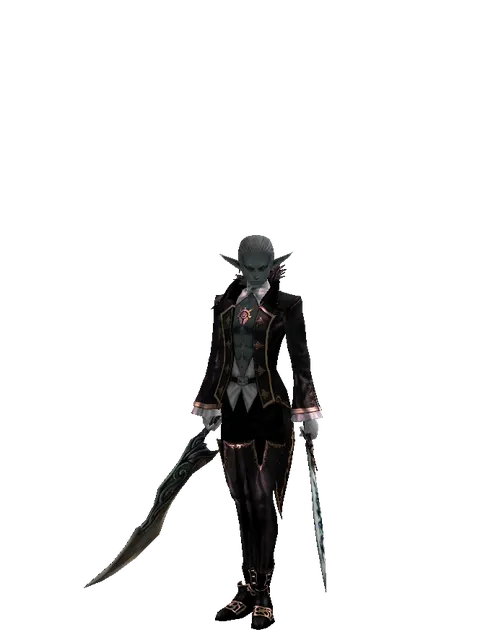Sword of Limit*Tsurugi on a male Dark Elf, front view