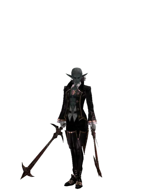 Sword of Nightmare*Sword of Nightmare on a male Dark Elf, front view