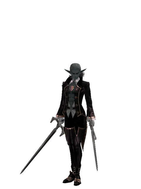 Sword of Revolution*Sword of Revolution on a male Dark Elf, front view