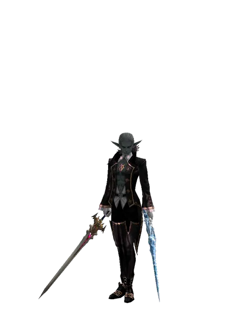 Vesper Dual Sword on a male Dark Elf, front view