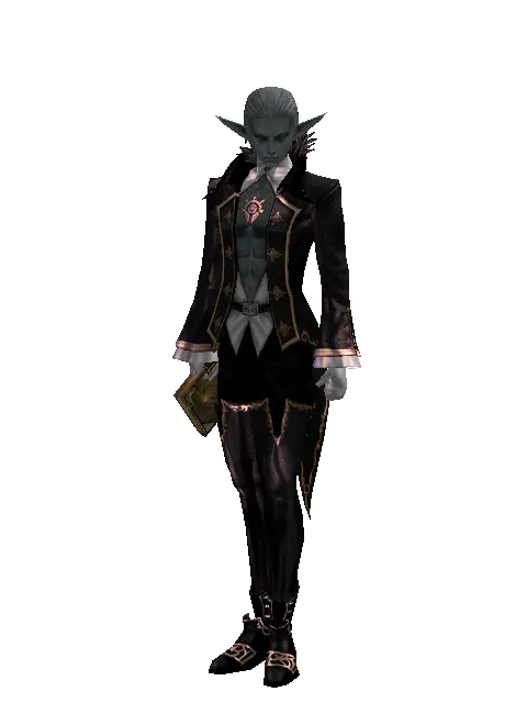 Apprentice's Spellbook on a male Dark Elf, front view
