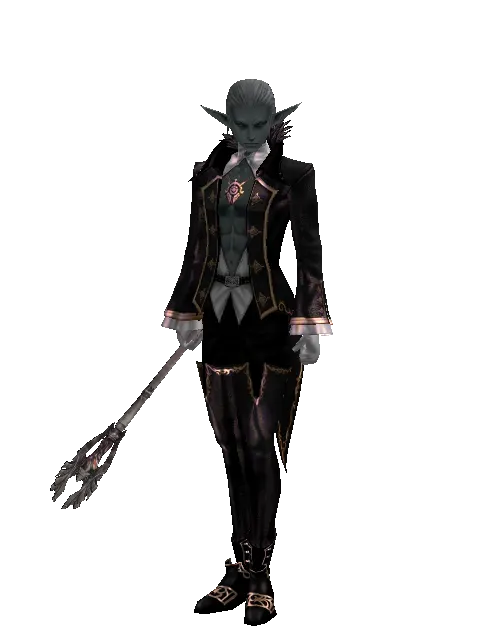 Blood of Saints on a male Dark Elf, front view