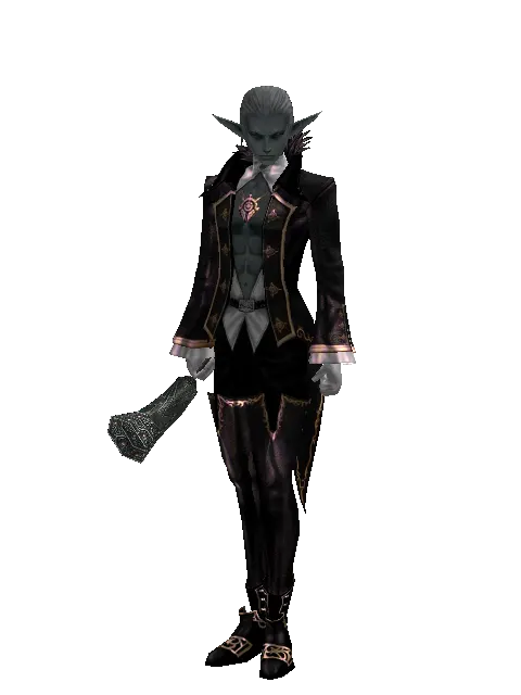 Horn of Glory on a male Dark Elf, front view