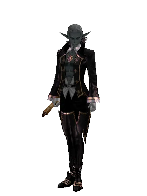 Scroll of Wisdom on a male Dark Elf, front view