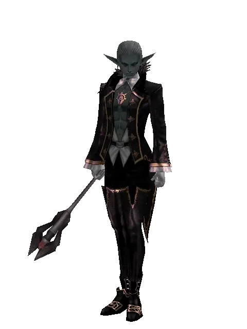 Temptation of Abyss on a male Dark Elf, front view