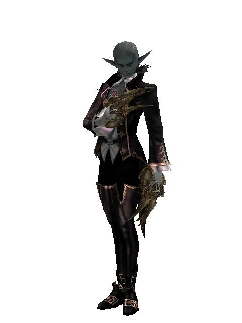 Bagh-Nakh on a male Dark Elf, front view