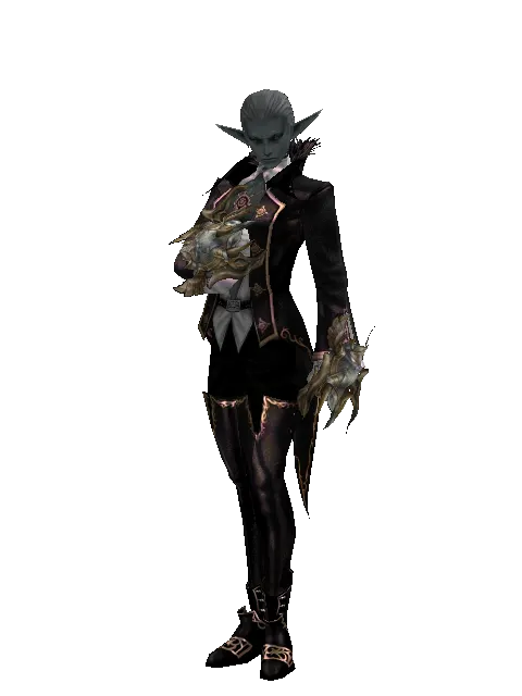 Dynasty Bagh-Nakh on a male Dark Elf, front view