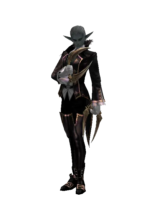 Fisted Blade on a male Dark Elf, front view