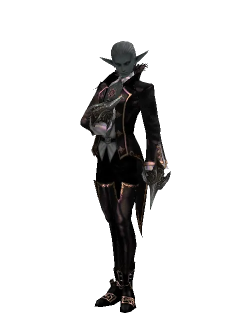 Great Pata on a male Dark Elf, front view