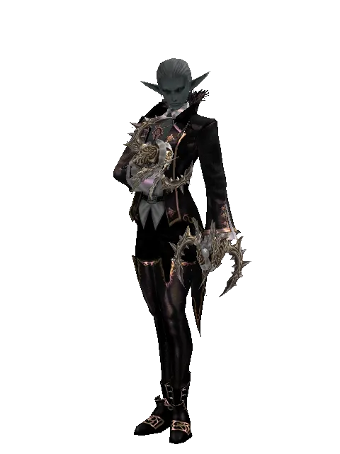 Infinity Fang on a male Dark Elf, front view