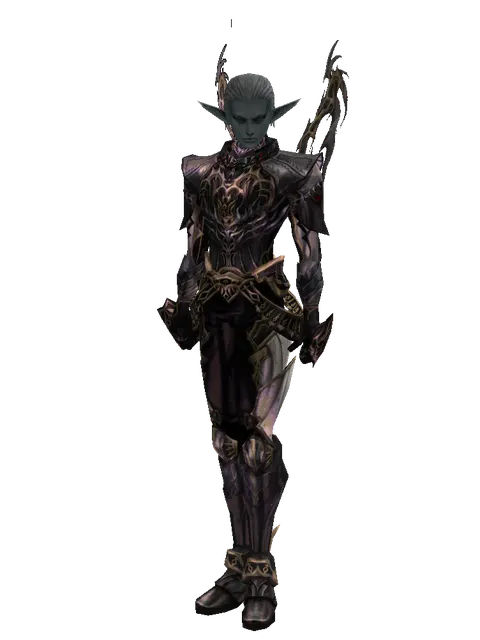 Apella (heavy armor) on a male Dark Elf, front view