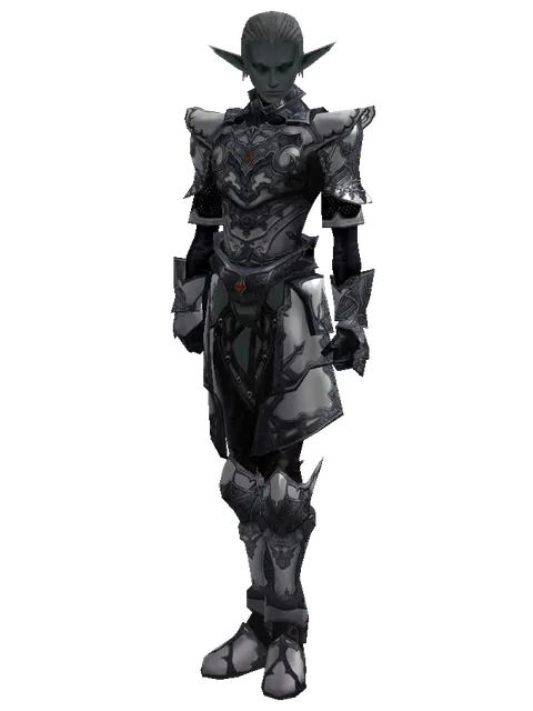 Avadon Heavy Set on a male Dark Elf, front view