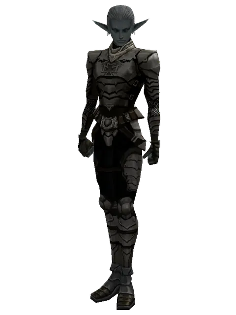 Blast Plate (heavy armor) on a male Dark Elf, front view