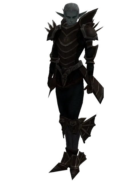 Brigandine Set on a male Dark Elf, front view