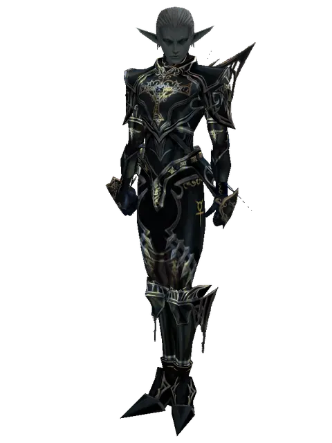 Dark Crystal Set on a male Dark Elf, front view
