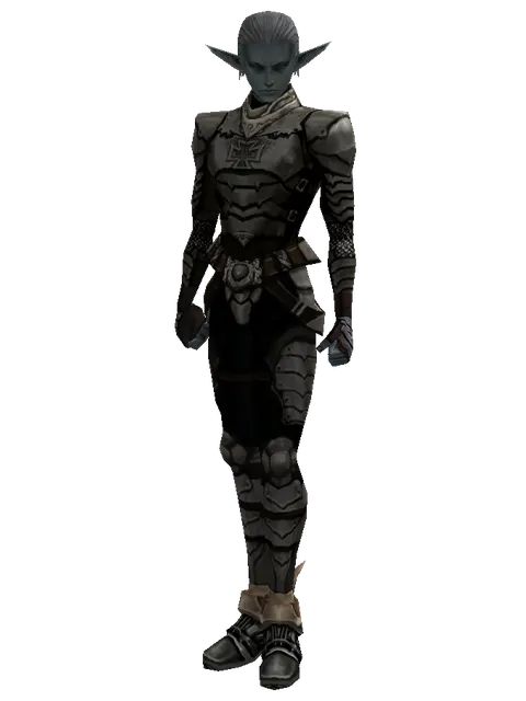 Dream (heavy armor) on a male Dark Elf, front view