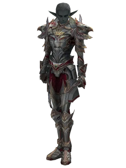 Dynasty Platinum [Bard] (heavy armor) on a male Dark Elf, front view