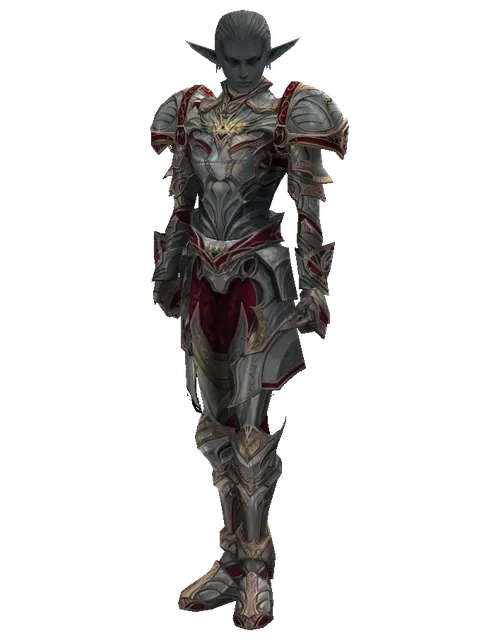 Dynasty [Shield Master] (heavy armor) on a male Dark Elf, front view