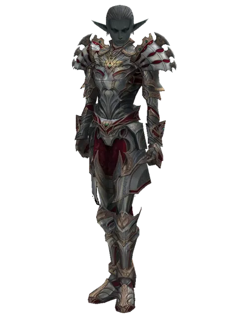 Dynasty [Weapon Master] (heavy armor) on a male Dark Elf, front view