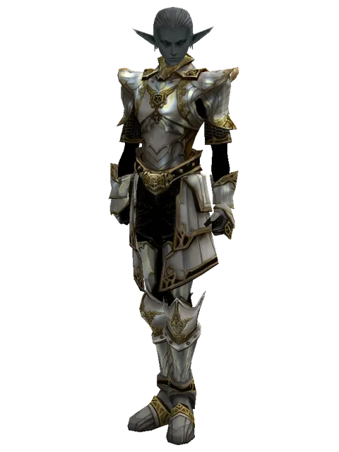 Majestic Plate Set on a male Dark Elf, front view