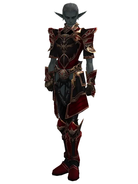 Set of Nightmare on a male Dark Elf, front view