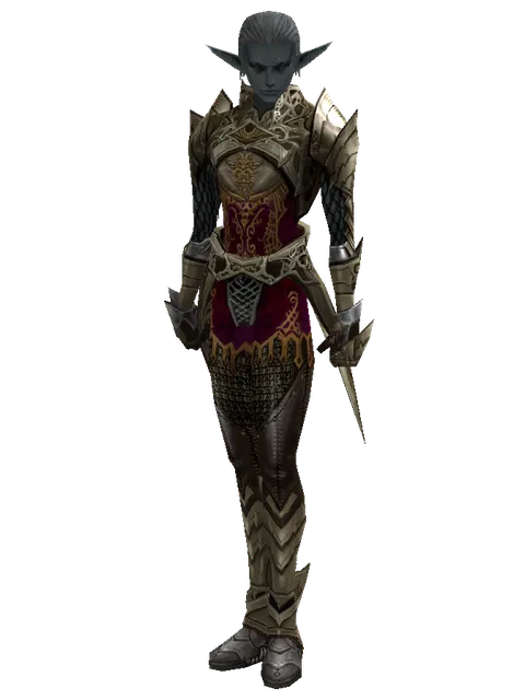 Zubei's Set on a male Dark Elf, front view