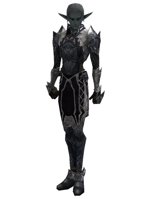 Avadon Leather Set on a male Dark Elf, front view