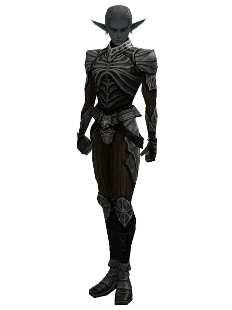 Bone (light armor) on a male Dark Elf, front view