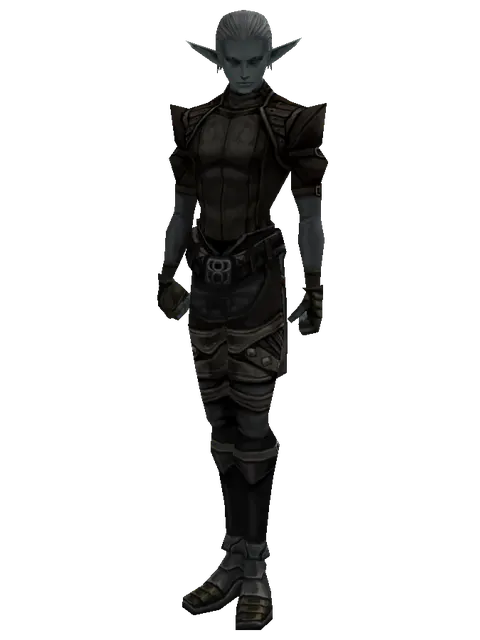 Cotton (light armor) on a male Dark Elf, front view