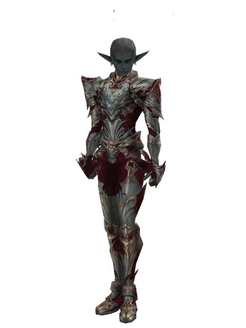 Dynasty Leather Set on a male Dark Elf, front view