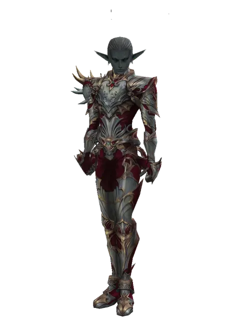 Dynasty Leather Set on a male Dark Elf, front view
