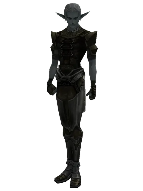 Hard Leather (light armor) on a male Dark Elf, front view