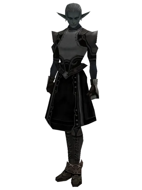 Leather (light armor) on a male Dark Elf, front view