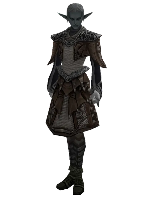 Reinforced Mithril Set on a male Dark Elf, front view