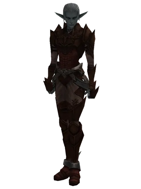 Salamander (light armor) on a male Dark Elf, front view
