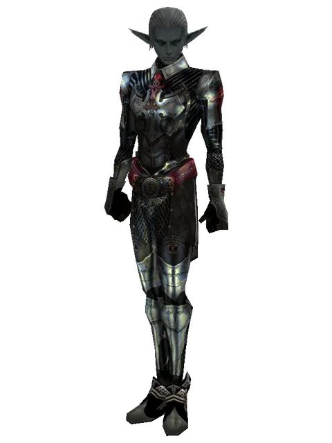 Tallum Leather Set on a male Dark Elf, front view