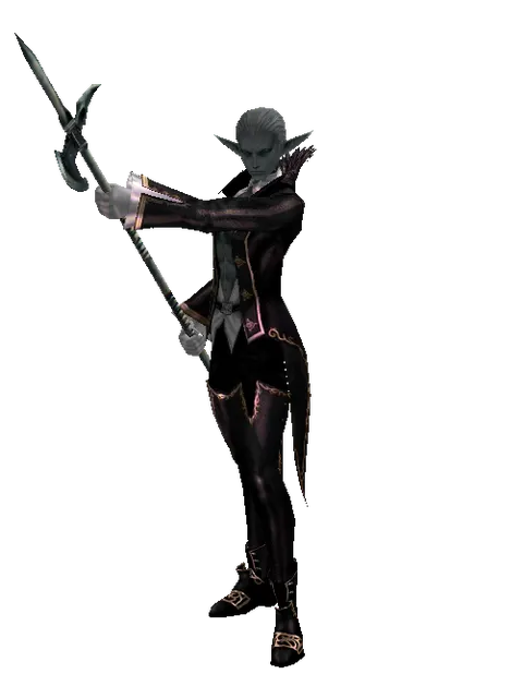 Bec de Corbin on a male Dark Elf, front view