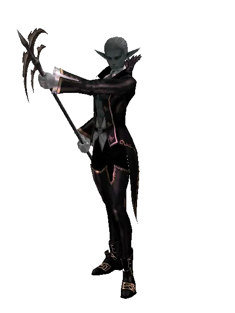 Body Slasher on a male Dark Elf, front view