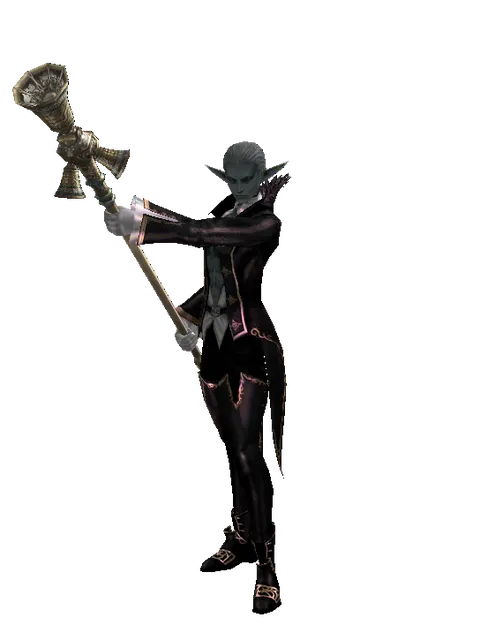 Chrono Campana on a male Dark Elf, front view