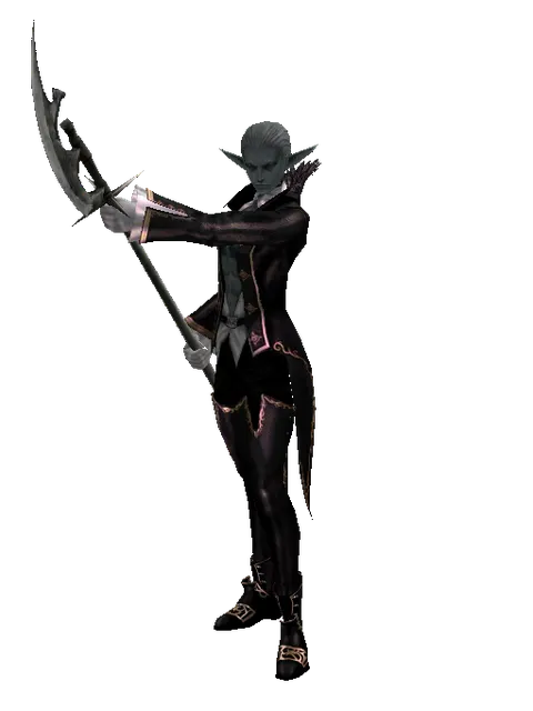 Glaive on a male Dark Elf, front view