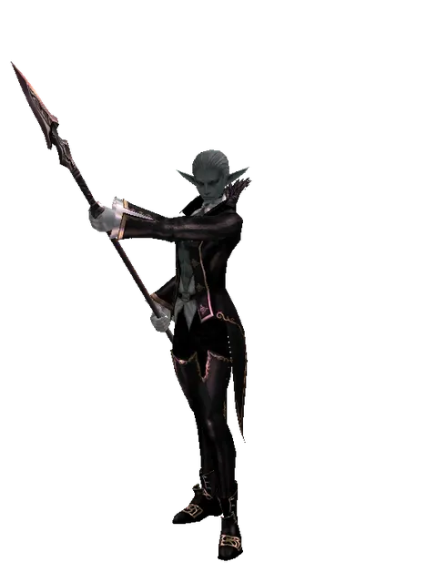 Lance on a male Dark Elf, front view