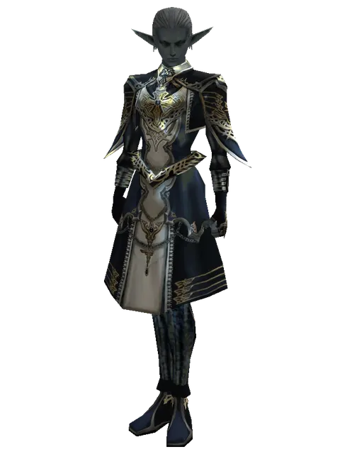 Dark Crystal Robe Set on a male Dark Elf, front view