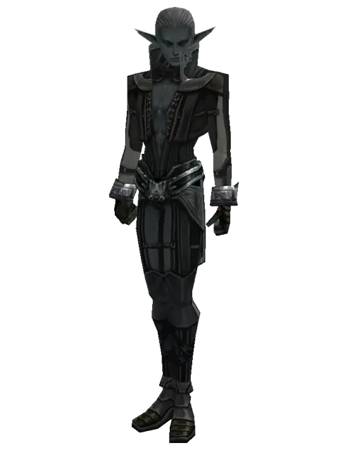 Set of Devotion on a male Dark Elf, front view