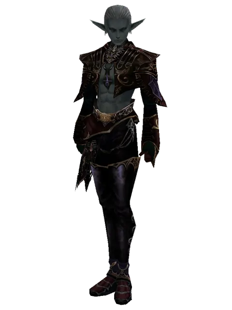 Set of Doom on a male Dark Elf, front view