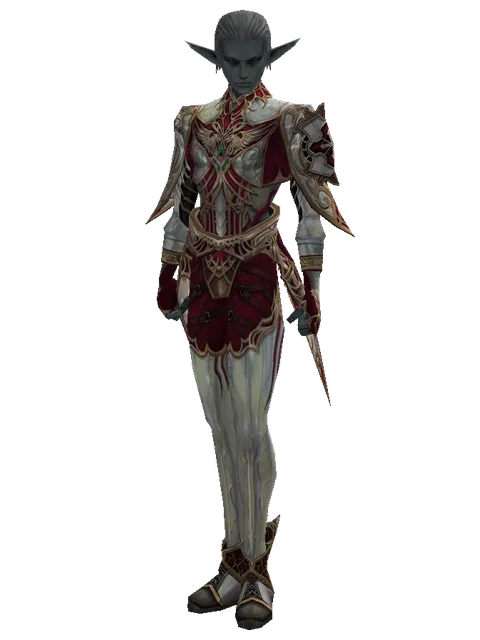 Dynasty Set - Robe on a male Dark Elf, front view