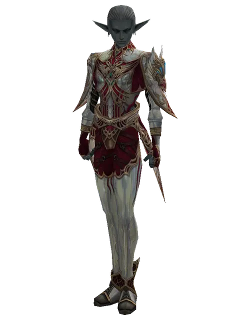 Dynasty Silver Satin [Enchanter] (robe) on a male Dark Elf, front view