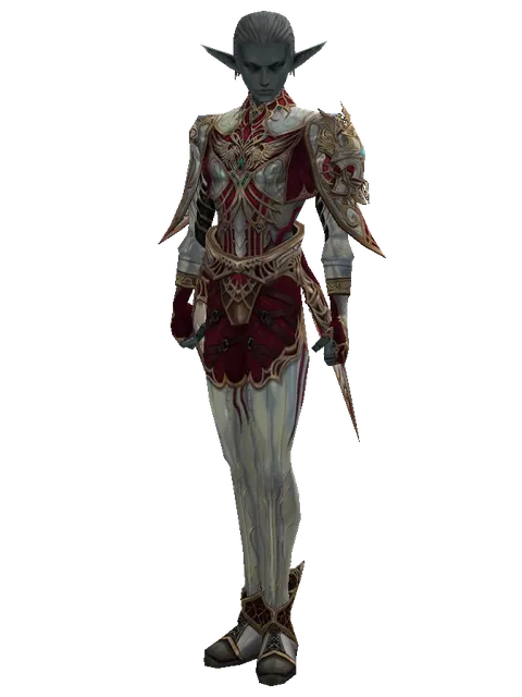 Dynasty Silver Satin [Healer] (robe) on a male Dark Elf, front view